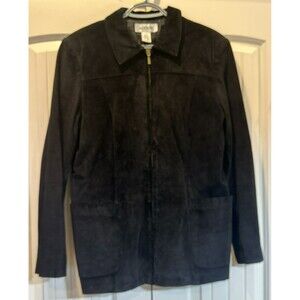 Vintage Alfani Lined Black Suede Jacket Women's Size L